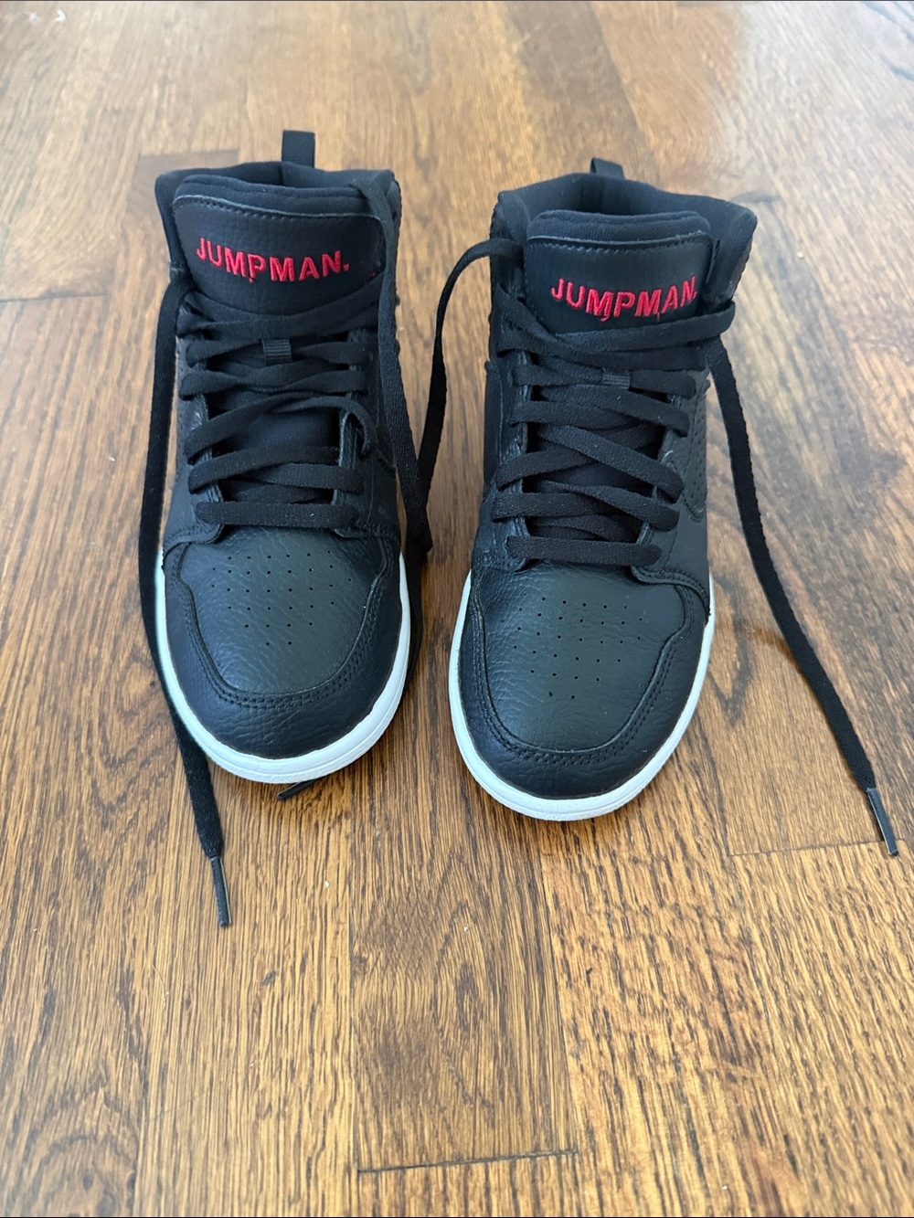 Jump Black and Red Kids High-Top Sneakers